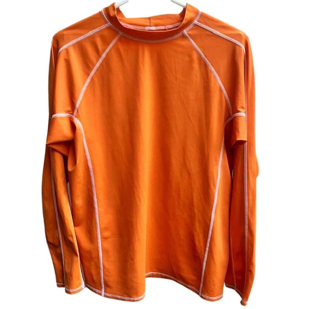 2 for $15 Land's End Athletic Long Sleeve Shirt - Orange - Boys XL 18-20